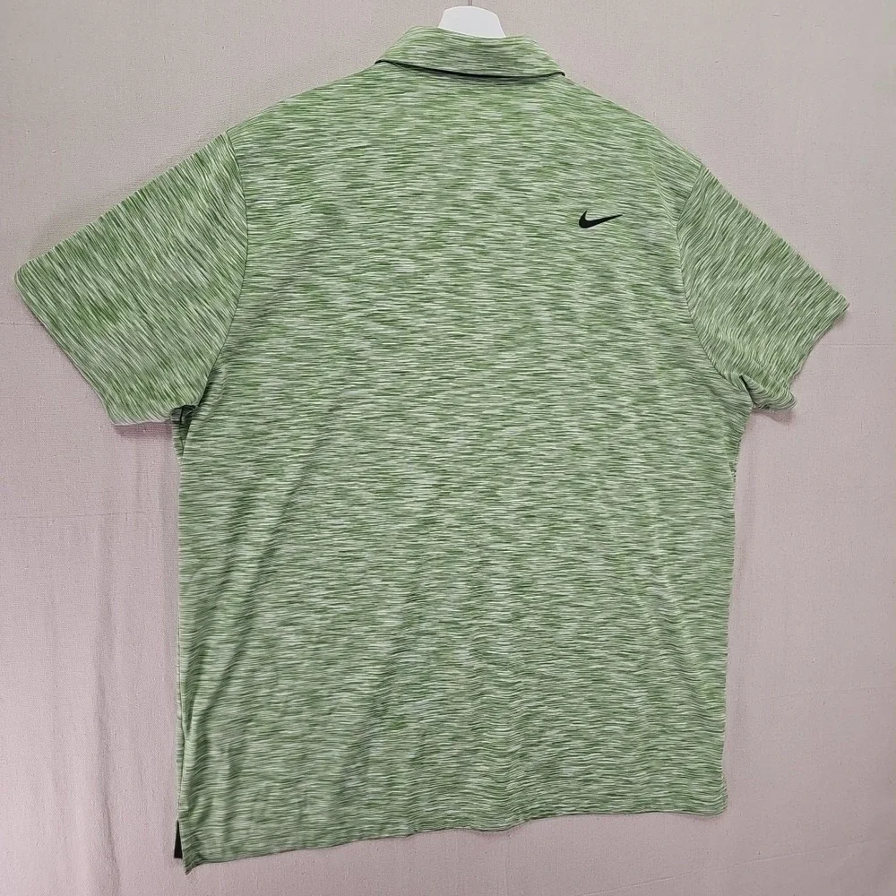 Nike Dri-Fit Tour Space Dye Green Mens XXL Polo Golf Shirt DX6091-350 2XL Swoosh - Picture 8 of 8